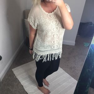 Sun & Shadow Sweaters - SALE! 💗 Cream fringe sweater! Sun & Shadow Sweaters - SALE! 💗 Cream fringe sweater!